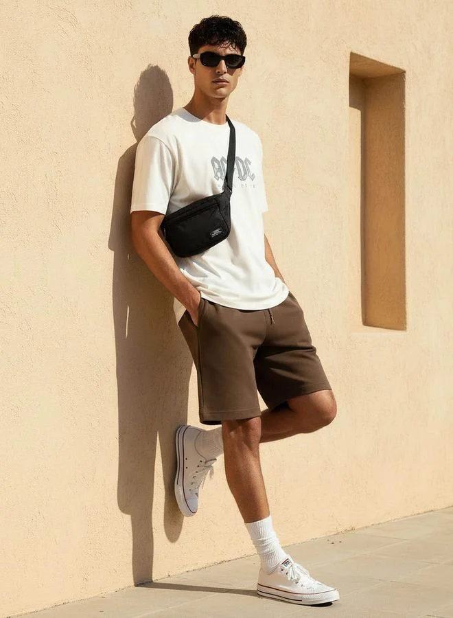 اس بي كاركترز Men Crew Neck Short Sleeves ACDC Print T-shirt